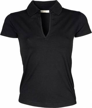 Tee Jays Ladies Stretch Polo Tee ΜΑΥΡΟ