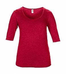 ANVIL Women's Tri-Blend Deep Scoop 3/4 Sleeve Tee ΚΟΚΚΙΝΟ HEATHER