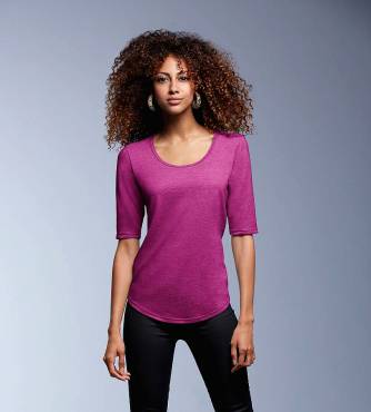 ANVIL Women's Tri-Blend Deep Scoop 3/4 Sleeve Tee ΓΥΝΑΙΚΕΙΟ