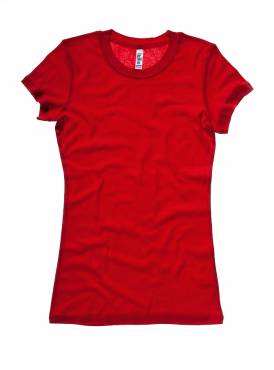 BELLA CANVAS Sheer Mini Rib T-Shirt ΓΥΝΑΙΚΕΙΟ ΚΟΚΚΙΝΟ