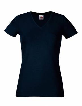 FRUIT OF THE LOOM Lady-Fit V-Neck T ΓΥΝΑΙΚΕΙΟ ΜΠΛΕ ΣΚΟΥΡΟ