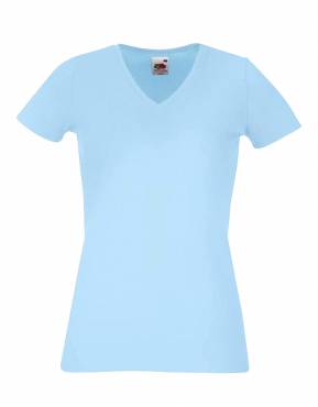 FRUIT OF THE LOOM Lady-Fit V-Neck T ΓΥΝΑΙΚΕΙΟ SKY BLUE