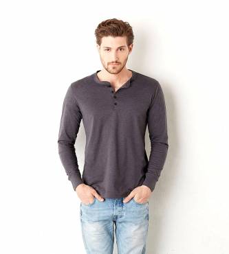 BELLA CANVAS Jersey Long Sleeve Henley ΑΝΤΡΙΚΟ