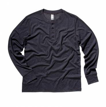 BELLA CANVAS Jersey Long Sleeve Henley ΑΝΤΡΙΚΟ ΣΚΟΥΡΟ ΓΚΡΙ