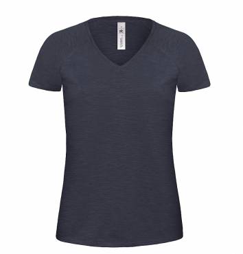 B&C Women V-Neck Slub ΓΥΝΑΙΚΕΙΟ CHIC NAVY