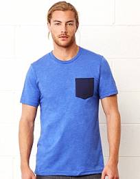 BELLA CANVAS Men's Jersey Pocket T-Shirt ΑΝΤΡΙΚΟ Heather True Royal/ Navy