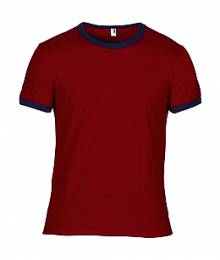 ANVIL Adult Fashion Basic Ringer Tee ΑΝΤΡΙΚΟ ΚΟΚΚΙΝΟ / ΜΠΛΕ ΣΚΟΥΡΟ