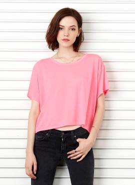 BELLA CANVAS Flowy Boxy T-Shirt ΓΥΝΑΙΚΕΙΟ ΡΟΖ ΦΩΣΦΟΡΙΖΕ