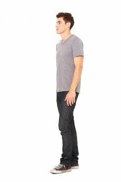 BELLA CANVAS Men's Triblend V-Neck T-Shirt ΑΝΤΡΙΚΟ GREY TRIBLEND