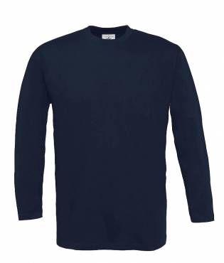 B&C Longsleeve T-Shirt ΑΝΤΡΙΚΟ ΜΠΛΕ ΣΚΟΥΡΟ