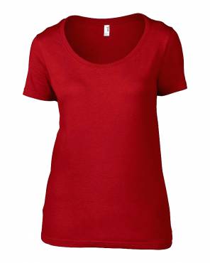 ANVIL Women's Sheer Scoop Tee ΓΥΝΑΙΚΕΙΟ KOKKINO