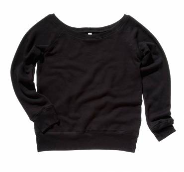 BELLA CANVAS Sponge Fleece Wideneck Sweatshirt ΓΥΝΑΙΚΕΙΟ ΜΑΥΡΟ