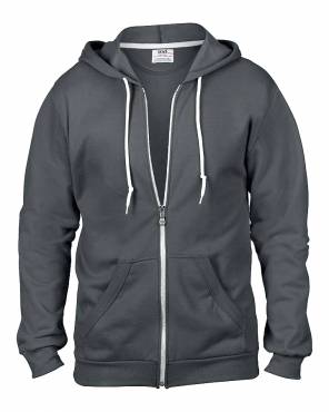 Anvil Adult Fashion Full-Zip Hooded Sweat ΑΝΤΡΙΚΟ ΜΑΥΡΟ