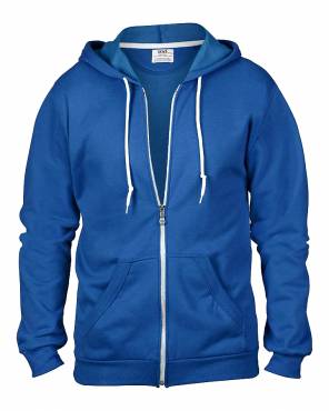 Anvil Adult Fashion Full-Zip Hooded Sweat ΑΝΤΡΙΚΟ ΜΠΛΕ ΙΛΕΚΤΡΙΚ