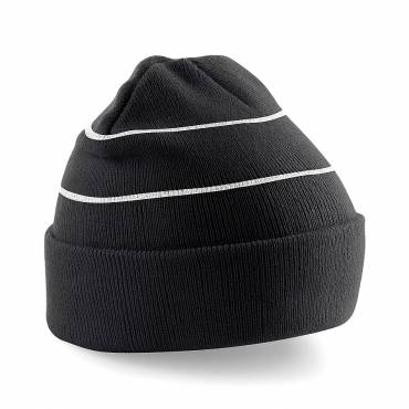 Beechfield Enhanced-Viz Knitted Hat ΜΑΥΡΟ