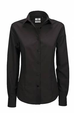 B&C Ladies' Smart Long Sleeve Poplin Shirt ΓΥΝΑΙΚΕΙΟ ΜΑΥΡΟ