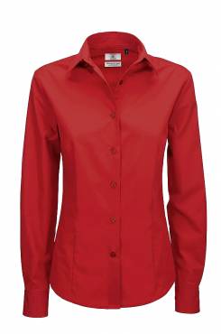 B&C Ladies' Smart Long Sleeve Poplin Shirt ΓΥΝΑΙΚΕΙΟ ΚΟΚΚΙΝΟ